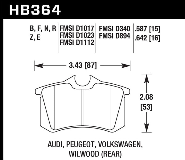 Hawk HB364F.587 HPS Street Brake Pads