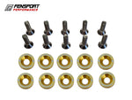 M6 Engine Dress Up Bolts - 10 Pack - Gold