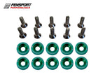 M6 Engine Dress Up Bolts - 10 Pack - Green